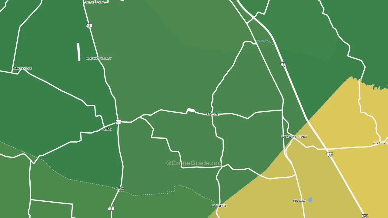 Utica, KY Map of Drug-Related Crime Rates