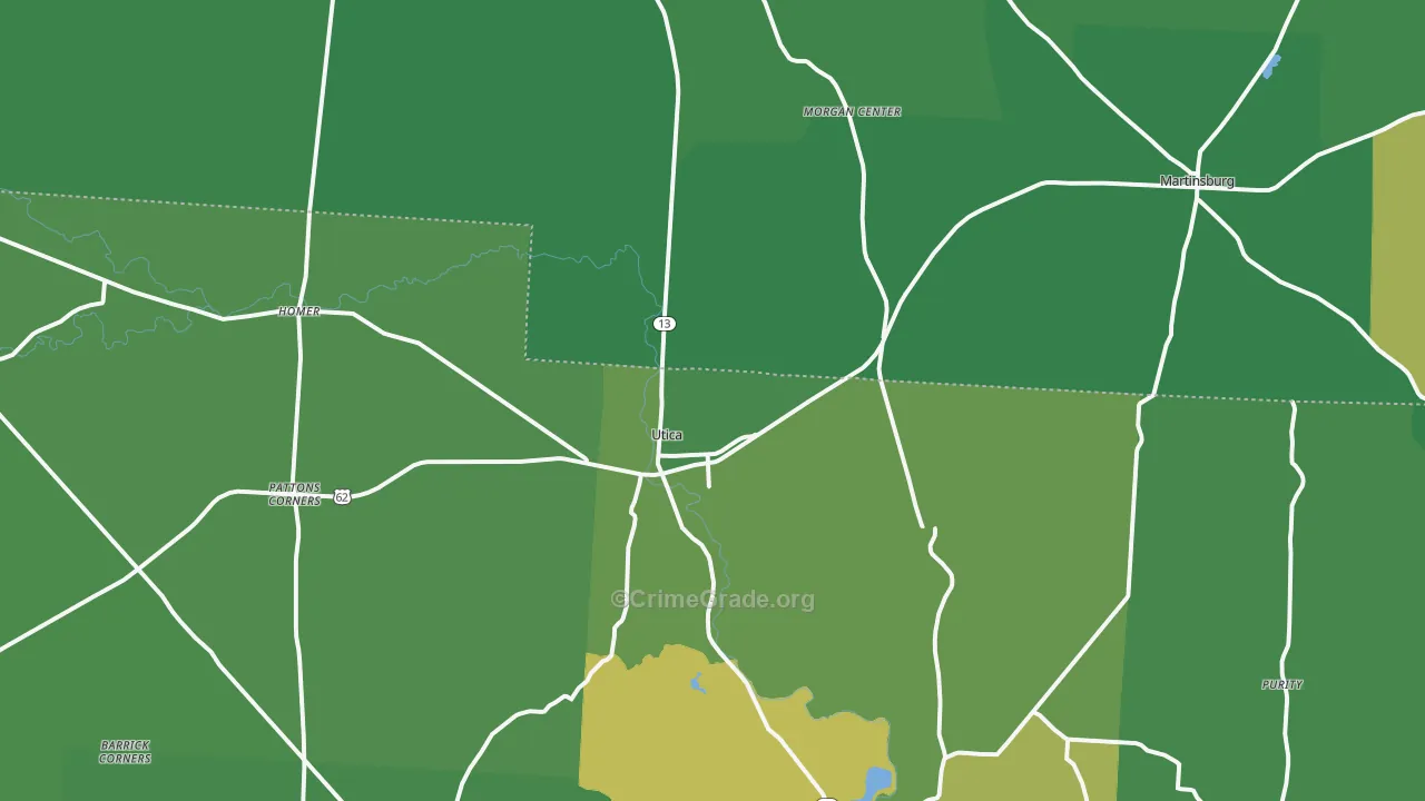 Utica, OH Map of Drug-Related Crime Rates