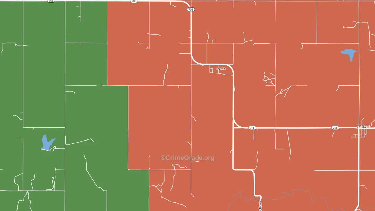 Utica, OK Map of Drug-Related Crime Rates