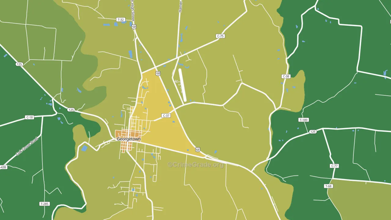 Utopia, OH Map of Drug-Related Crime Rates