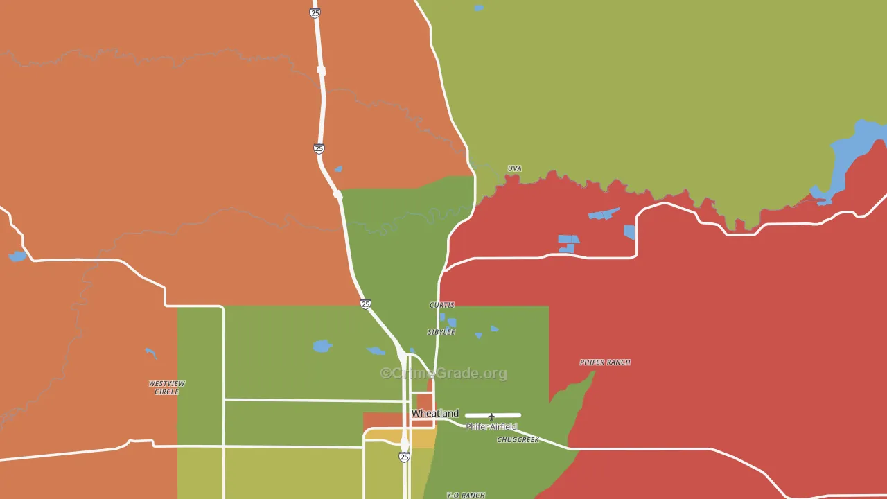 Uva, WY Map of Drug-Related Crime Rates