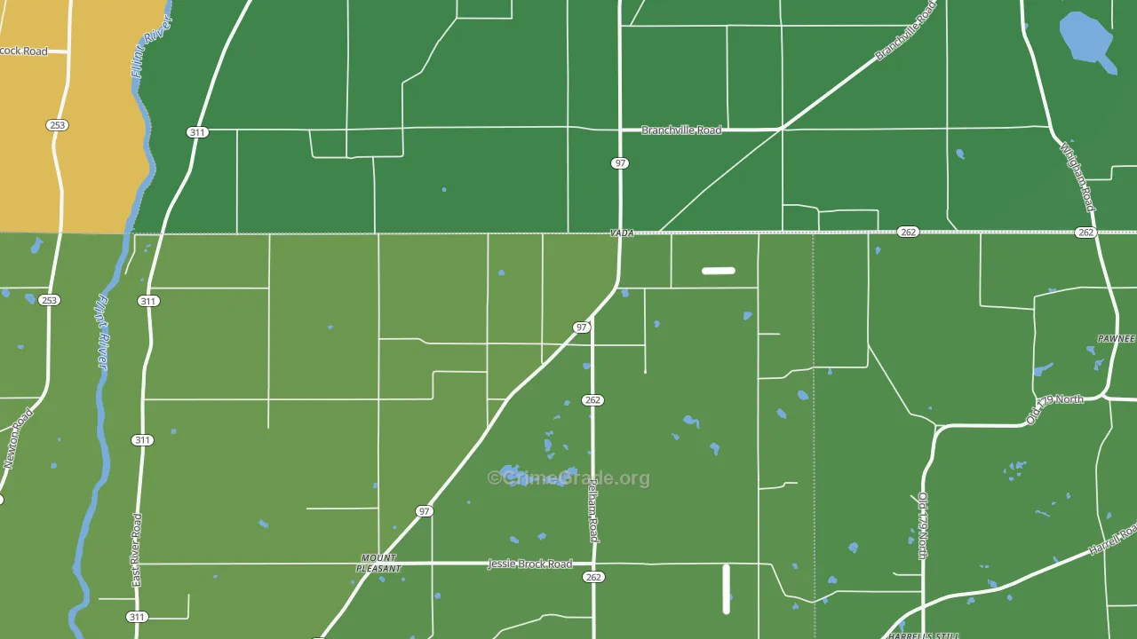Vada, GA Map of Drug-Related Crime Rates