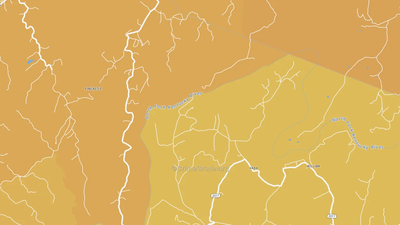 Vada, KY Map of Drug-Related Crime Rates