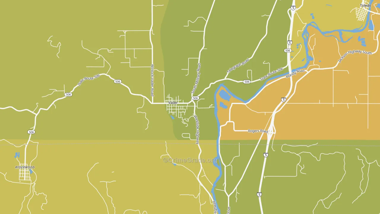 Vader, WA Map of Drug-Related Crime Rates