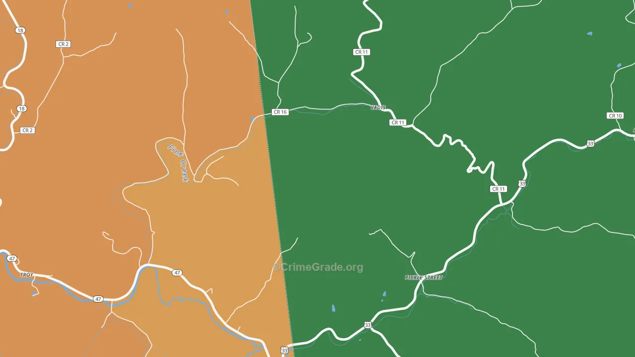 Vadis, WV Map of Drug-Related Crime Rates