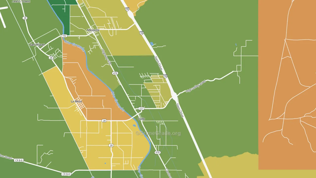Vado, NM Map of Drug-Related Crime Rates