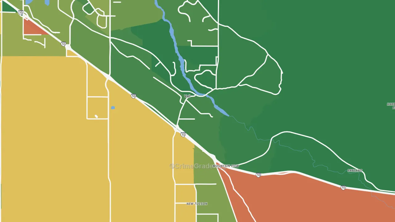 Vail, AZ Map of Drug-Related Crime Rates