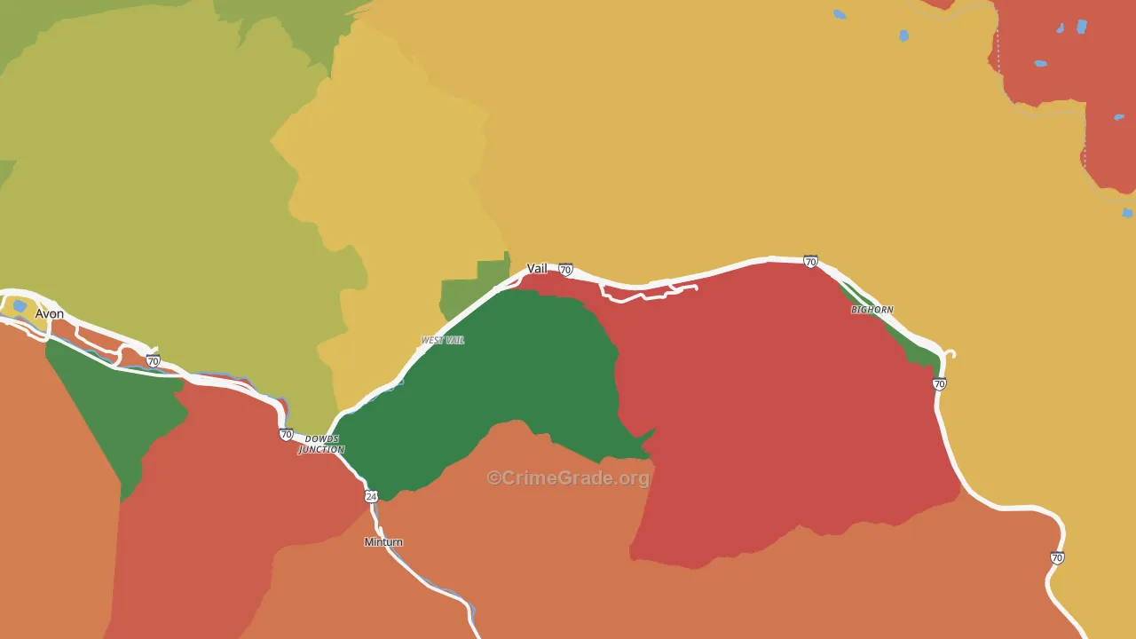 Vail, CO Map of Drug-Related Crime Rates