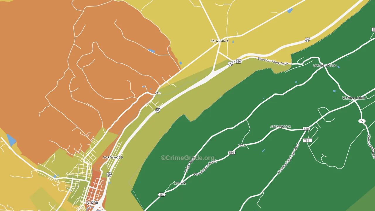 Vail, PA Map of Drug-Related Crime Rates