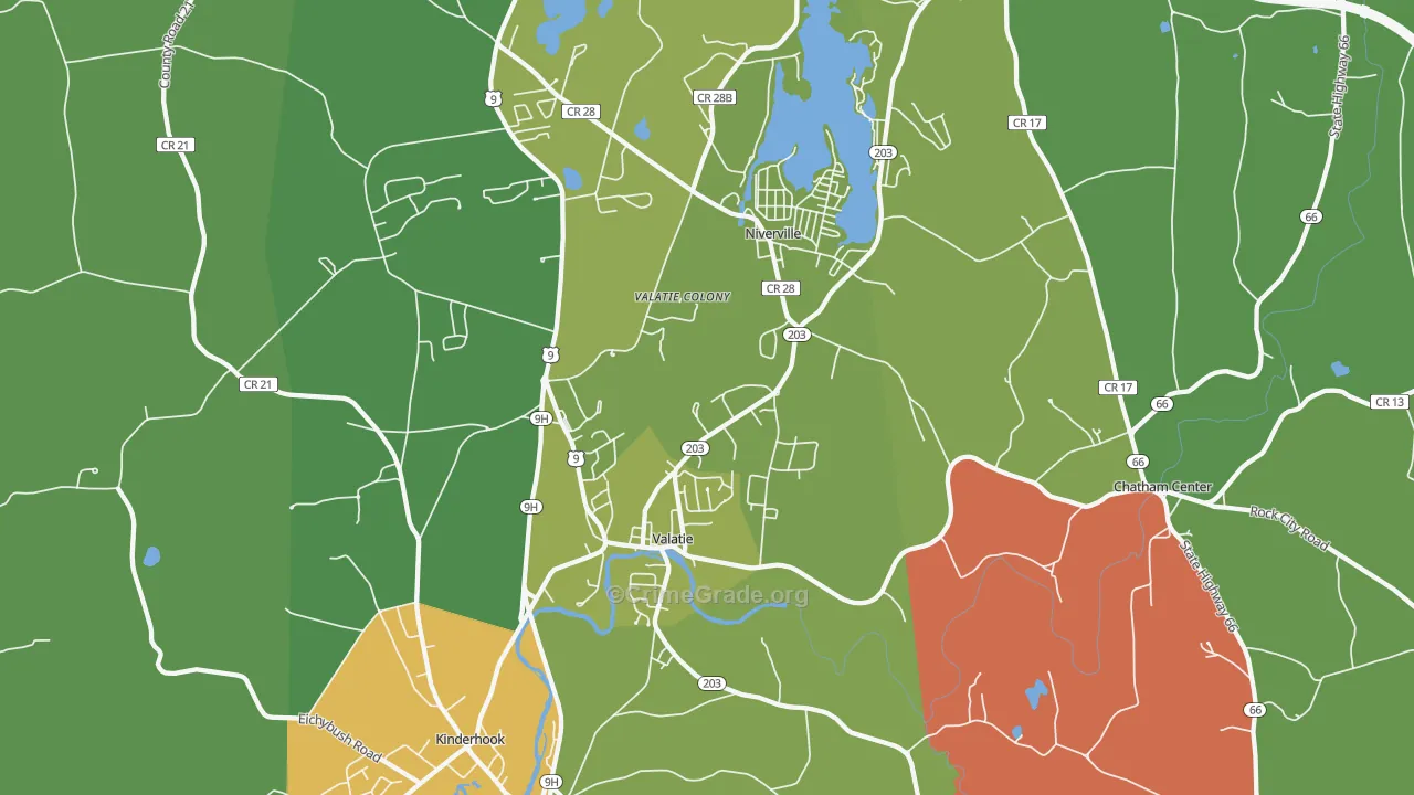Valatie, NY Map of Drug-Related Crime Rates