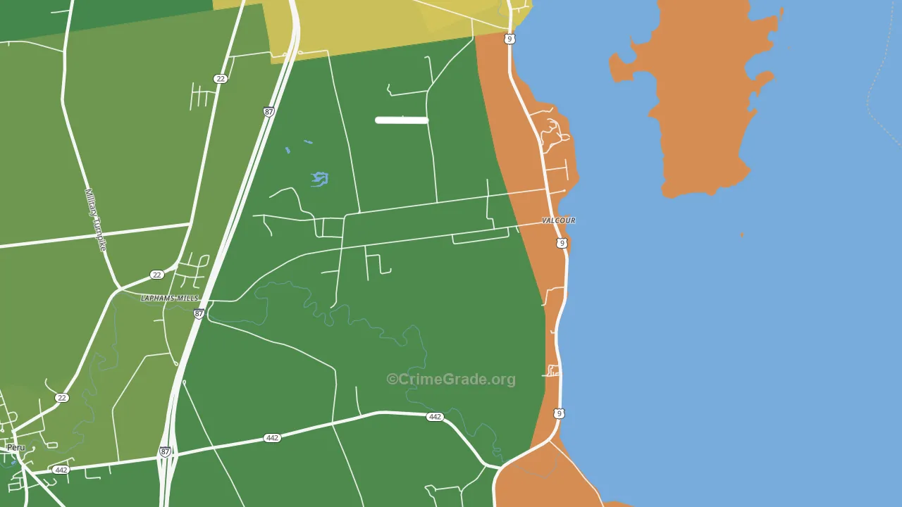 Valcour, NY Map of Drug-Related Crime Rates