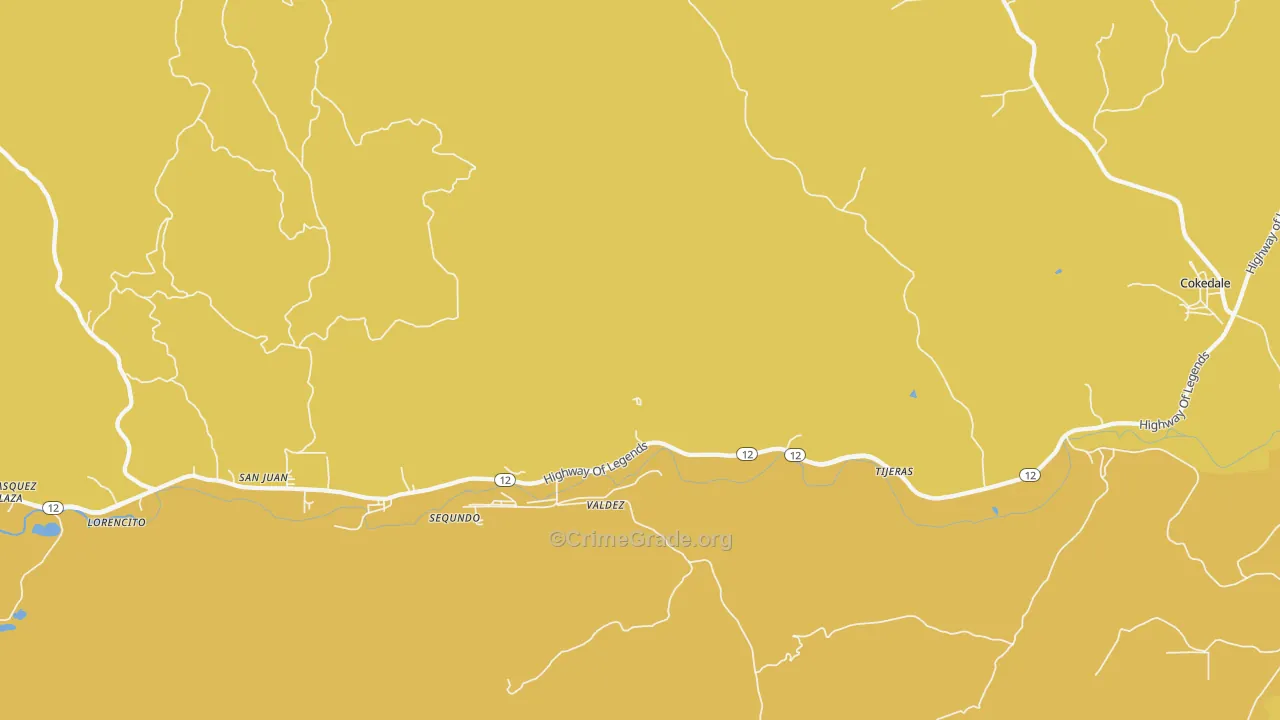 Valdez, CO Map of Drug-Related Crime Rates