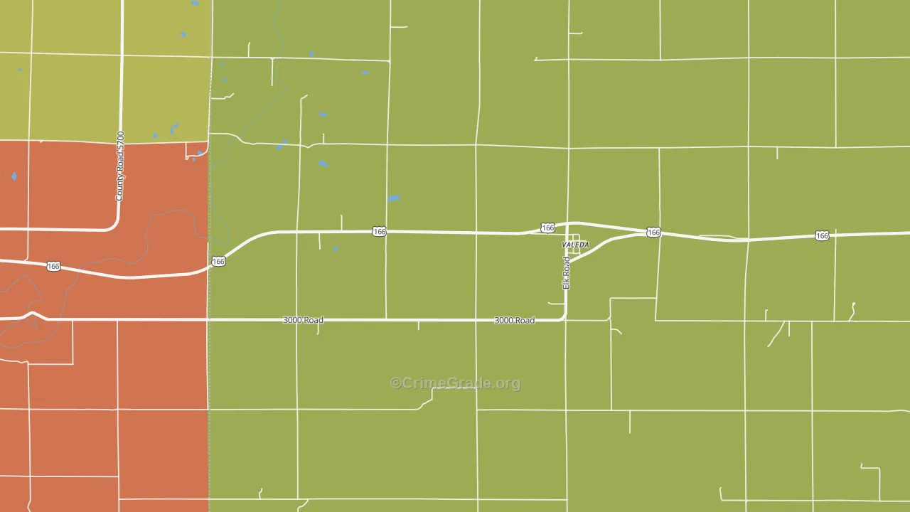 Valeda, KS Map of Drug-Related Crime Rates