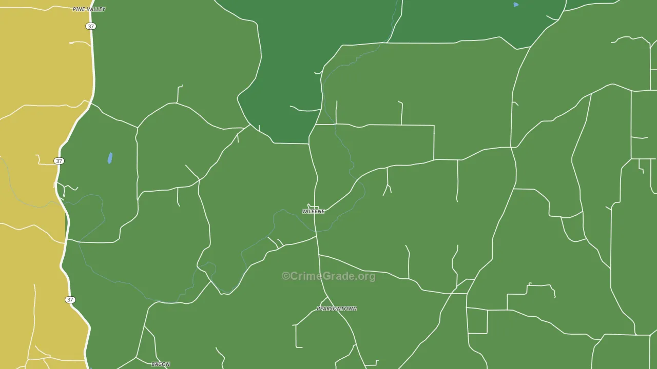 Valeene, IN Map of Drug-Related Crime Rates