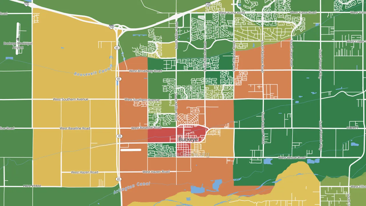 Valencia, Buckeye, AZ Map of Drug-Related Crime Rates