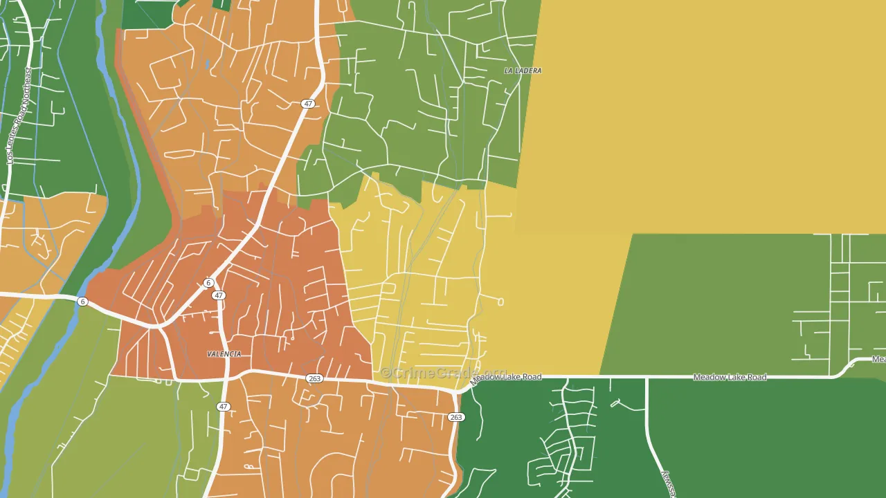 Valencia, NM Map of Drug-Related Crime Rates