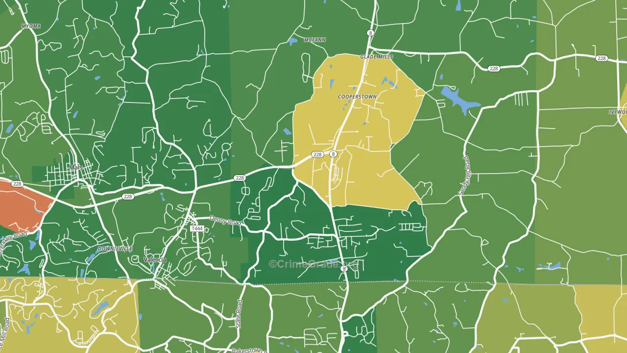 Valencia, PA Map of Drug-Related Crime Rates