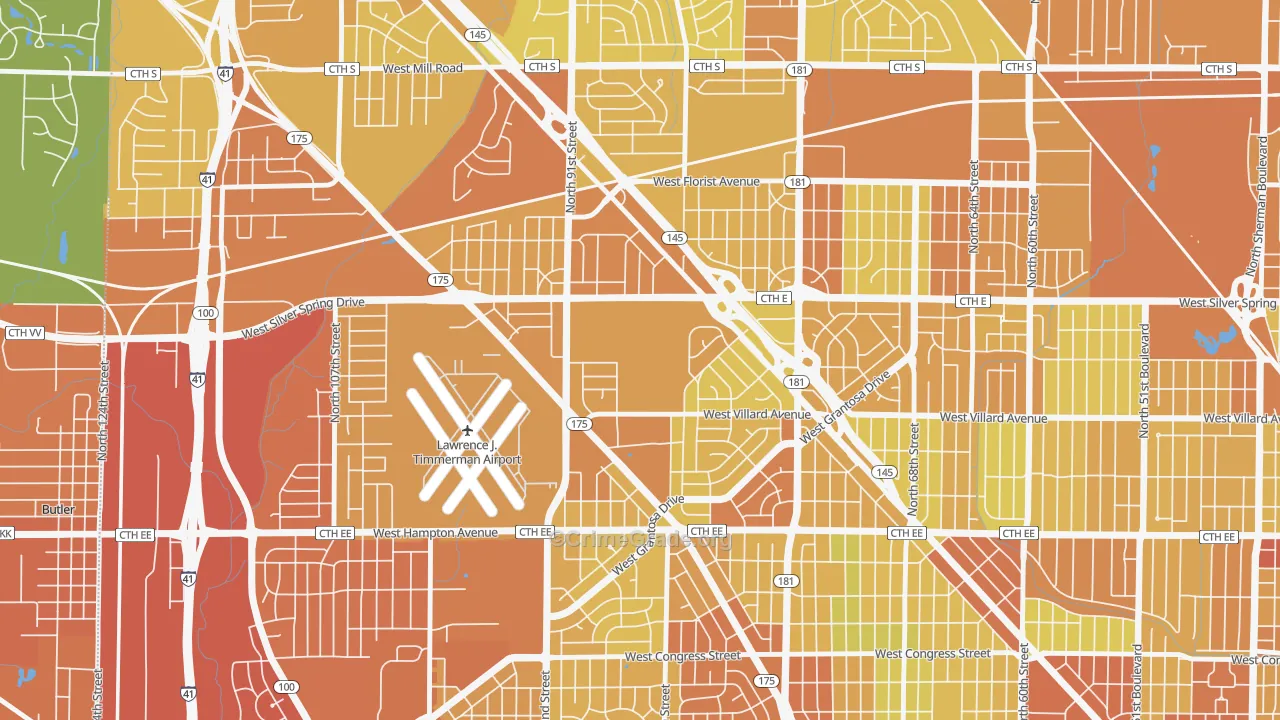 Valhalla, Milwaukee, WI Map of Drug-Related Crime Rates