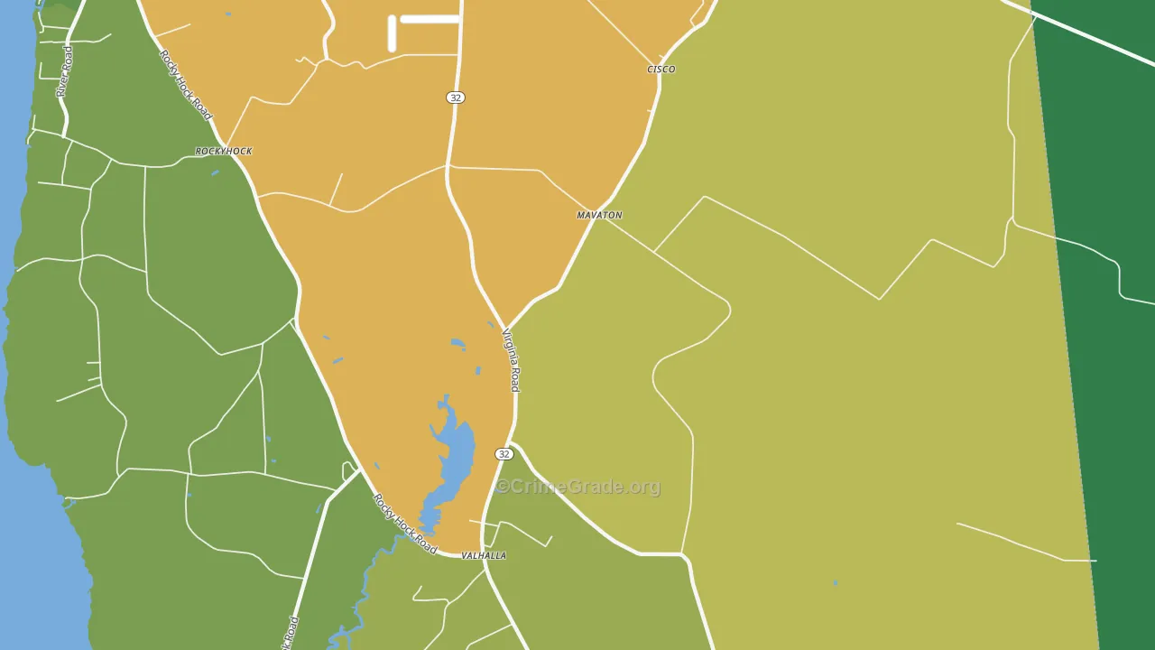 Valhalla, NC Map of Drug-Related Crime Rates
