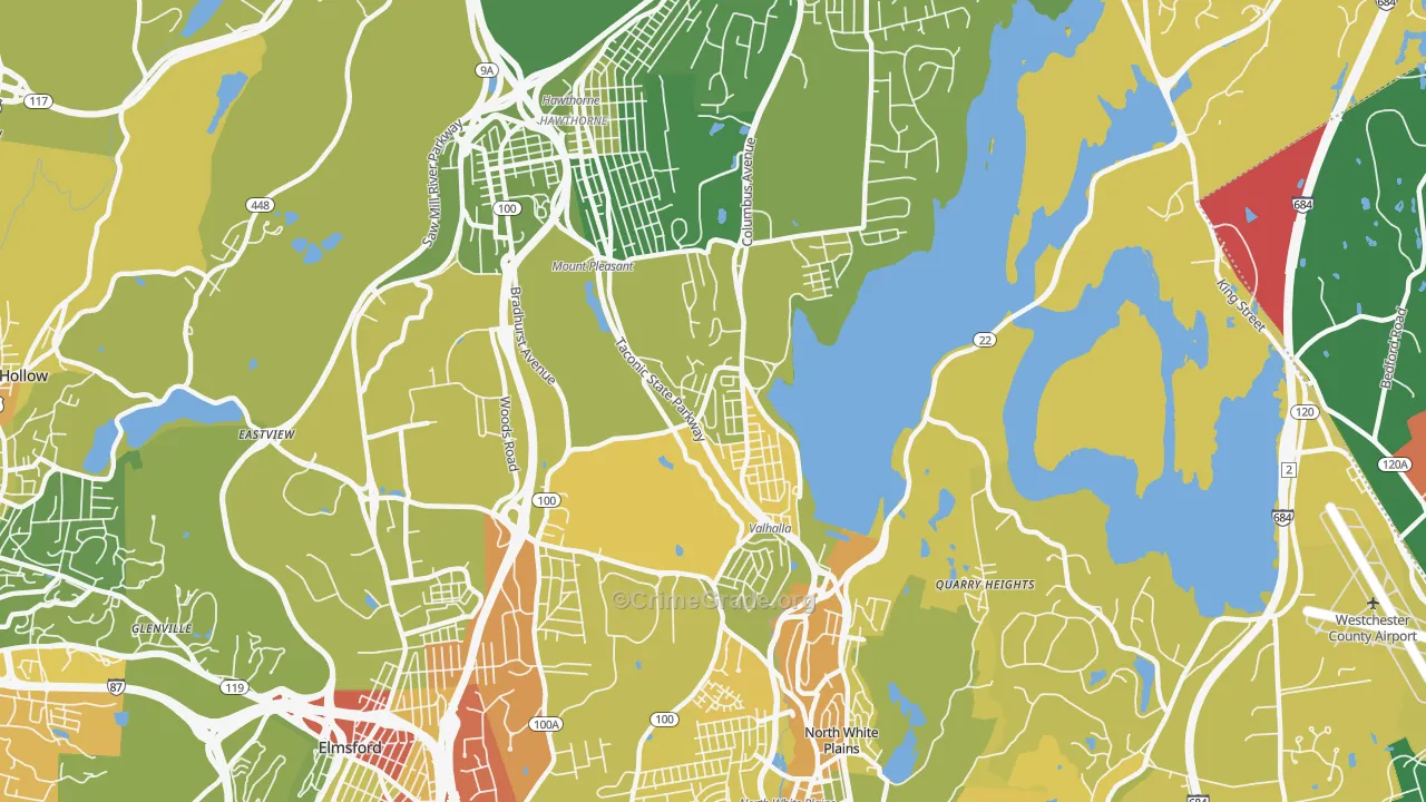 Valhalla, NY Map of Drug-Related Crime Rates