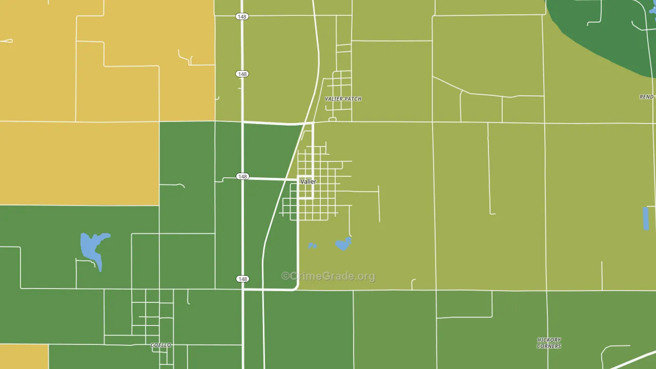 Valier, IL Map of Drug-Related Crime Rates