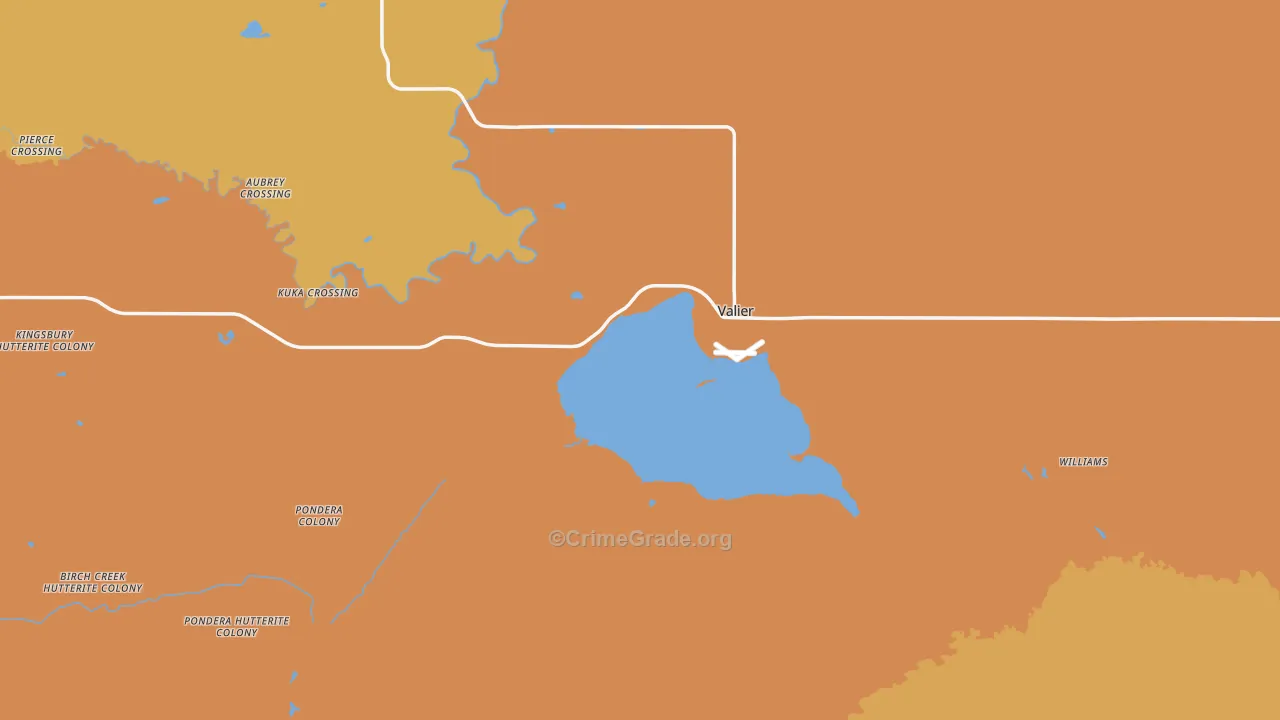 Valier, MT Map of Drug-Related Crime Rates