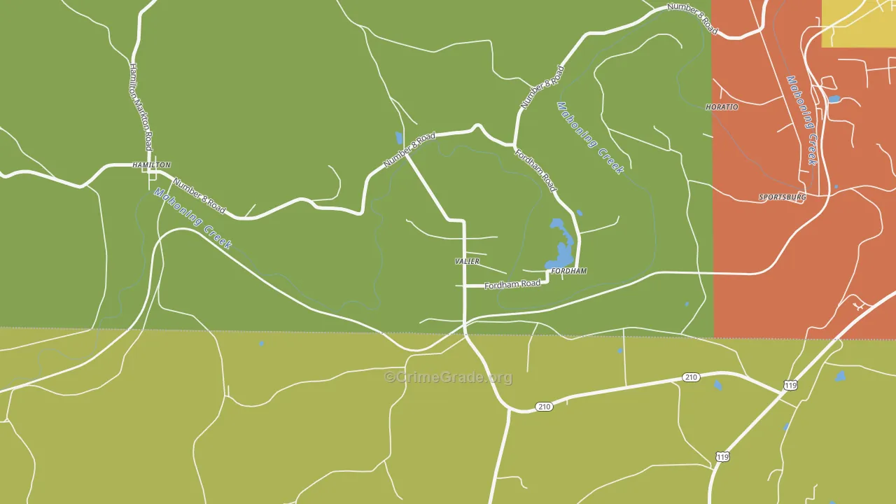 Valier, PA Map of Drug-Related Crime Rates