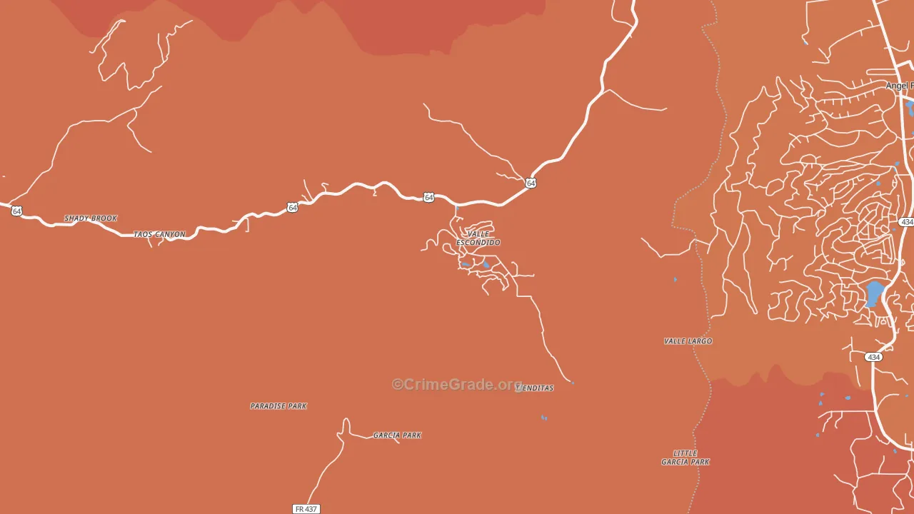Valle Escondido, NM Map of Drug-Related Crime Rates