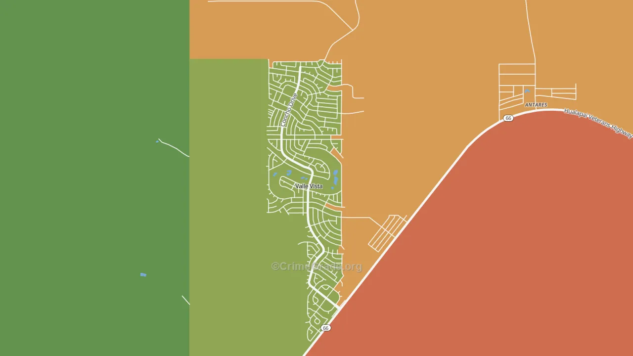 Valle Vista, AZ Map of Drug-Related Crime Rates