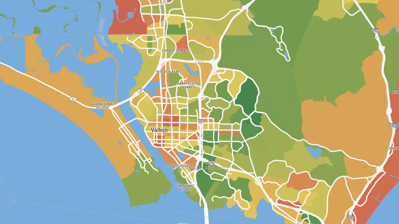 Vallejo, CA Map of Drug-Related Crime Rates