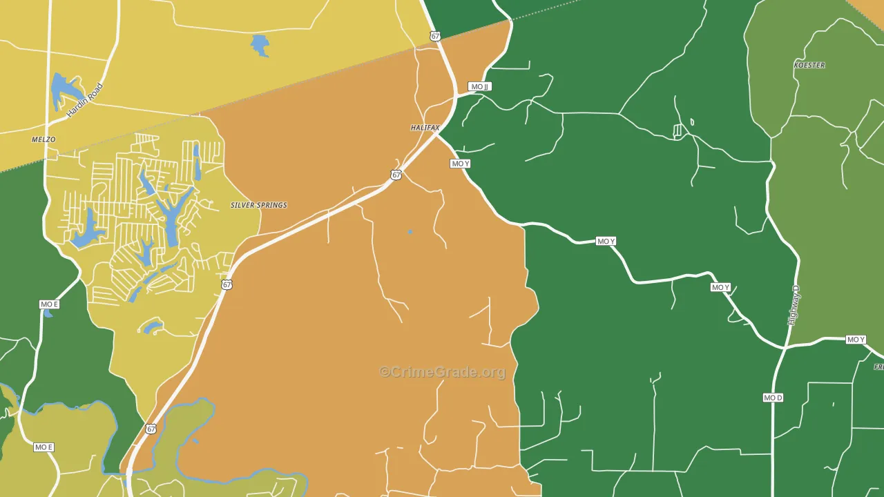 Valles Mines, MO Map of Drug-Related Crime Rates