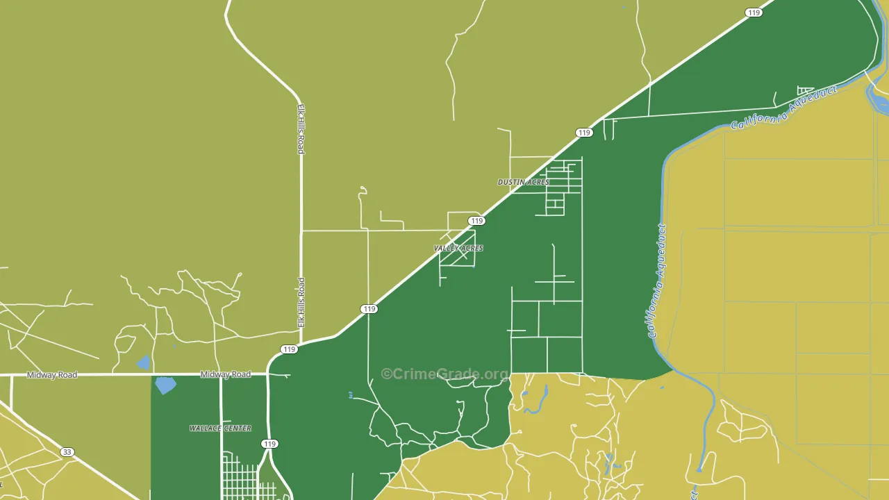 Valley Acres, CA Map of Drug-Related Crime Rates