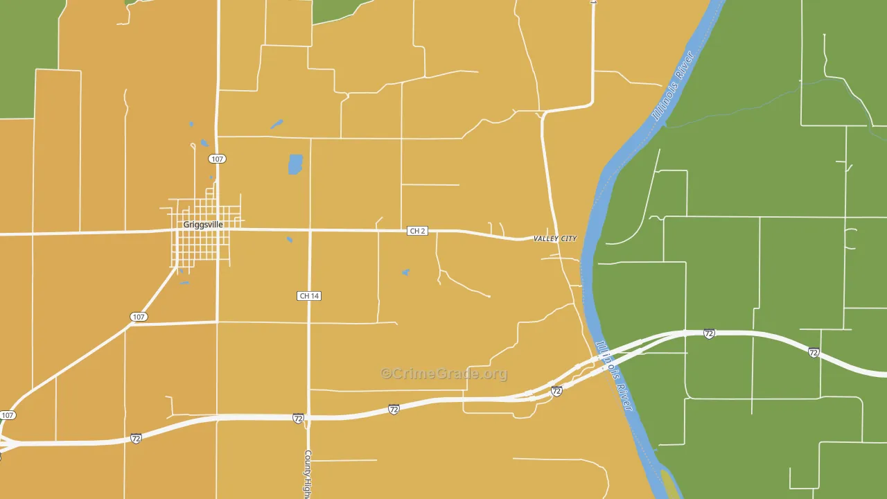 Valley City, IL Map of Drug-Related Crime Rates
