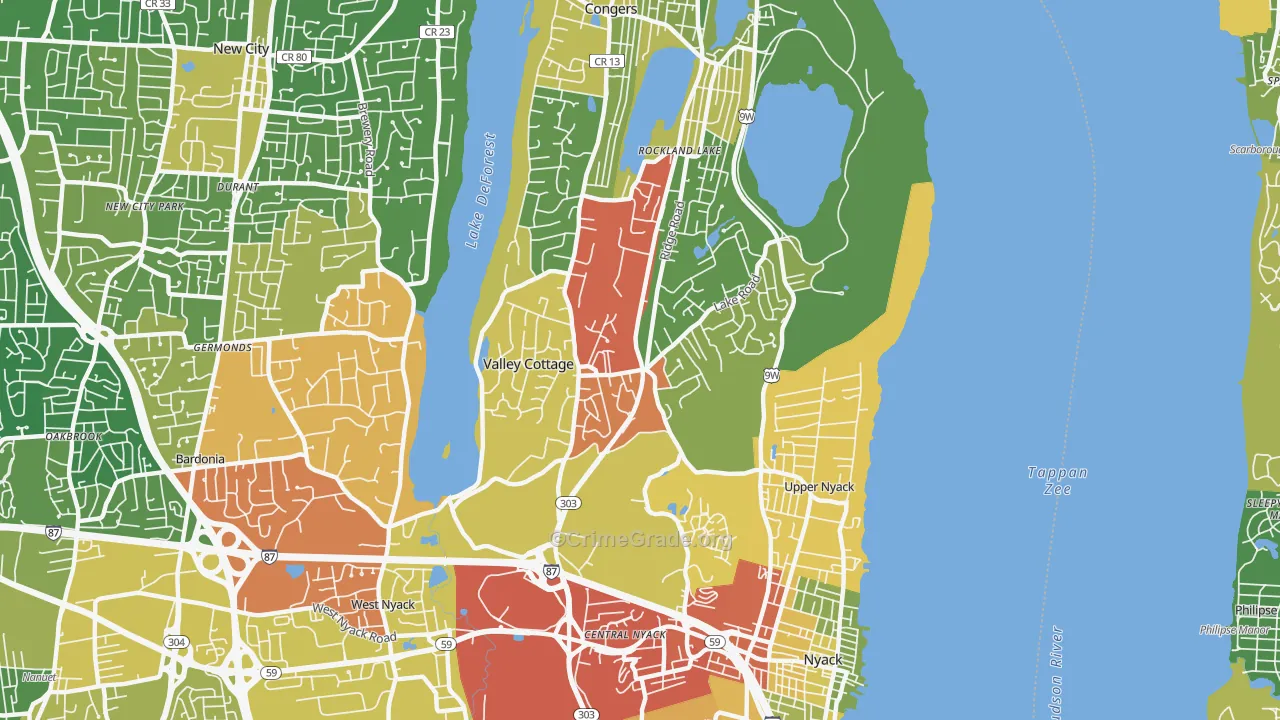 Valley Cottage, NY Map of Drug-Related Crime Rates