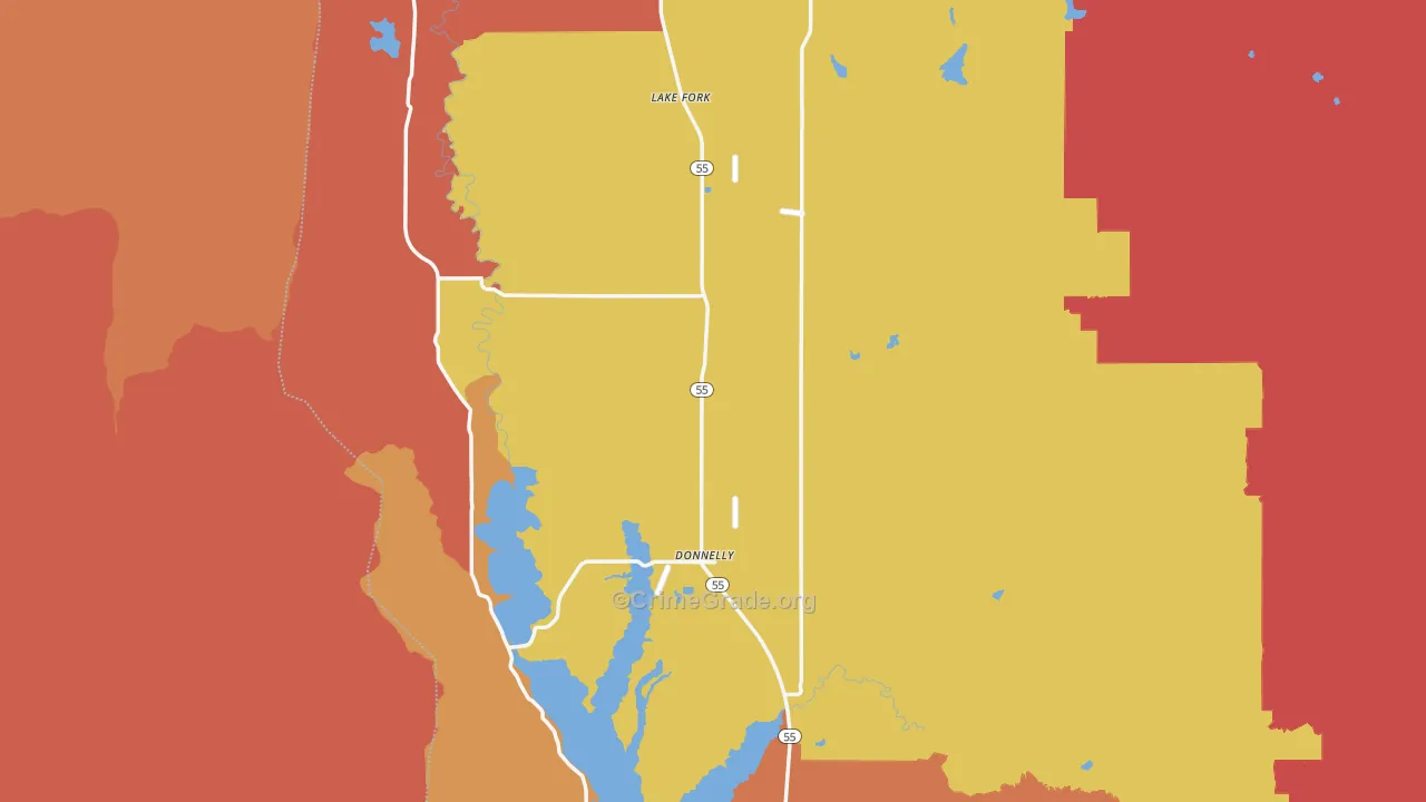 Valley County, ID Map of Drug-Related Crime Rates