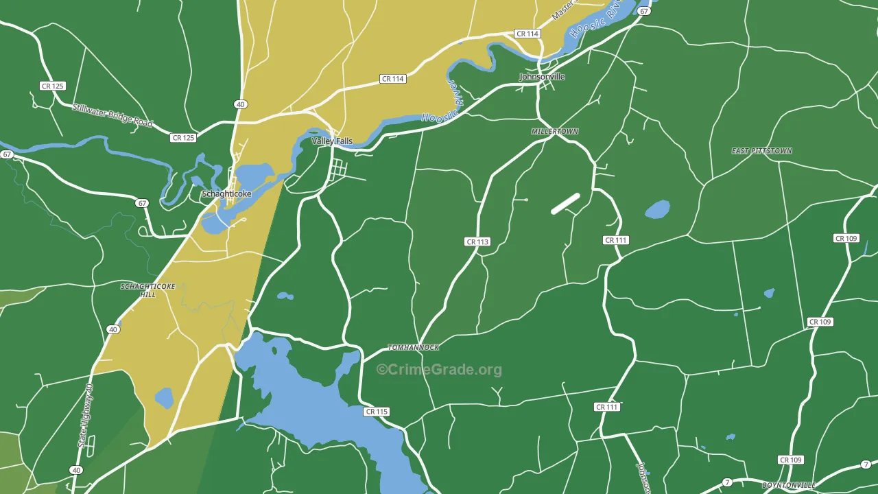 Valley Falls, NY Map of Drug-Related Crime Rates