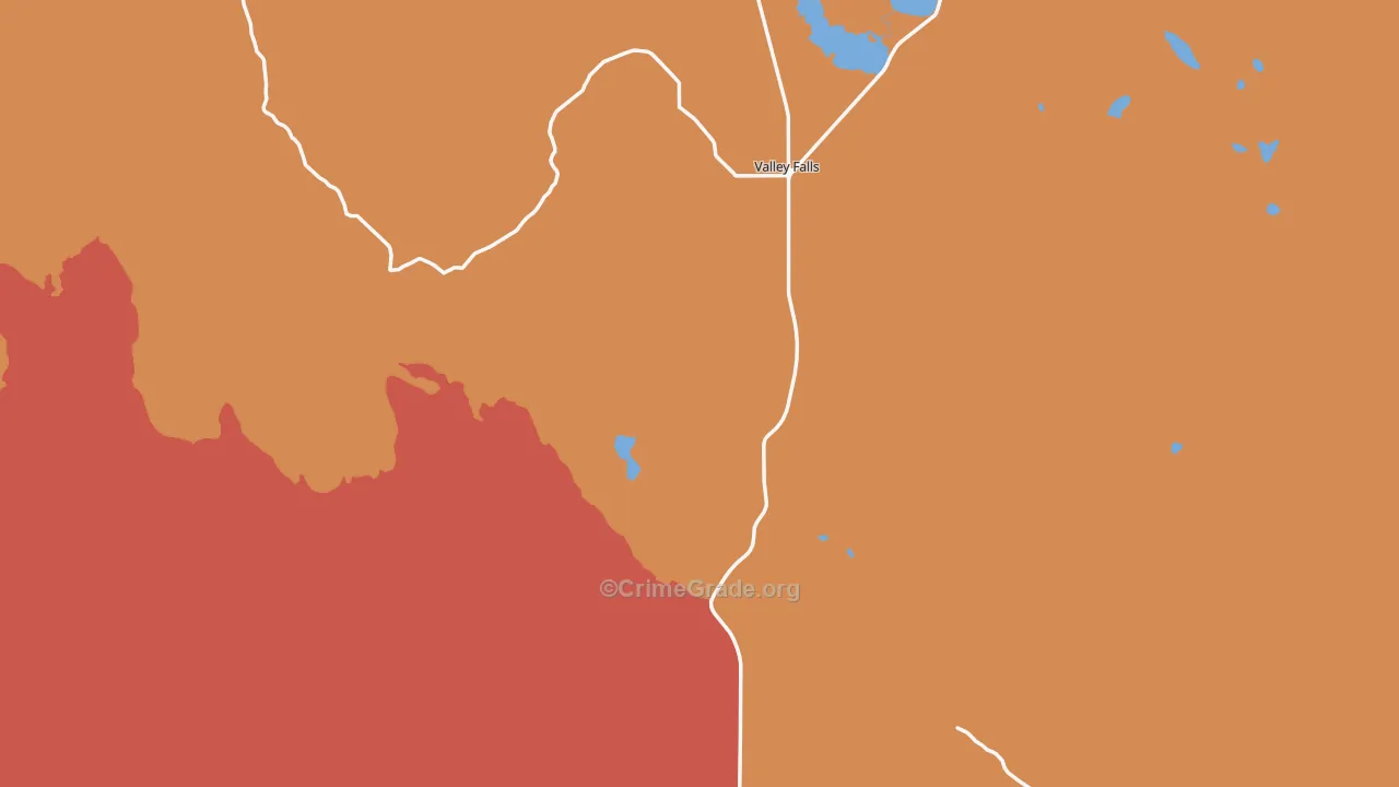 Valley Falls, OR Map of Drug-Related Crime Rates