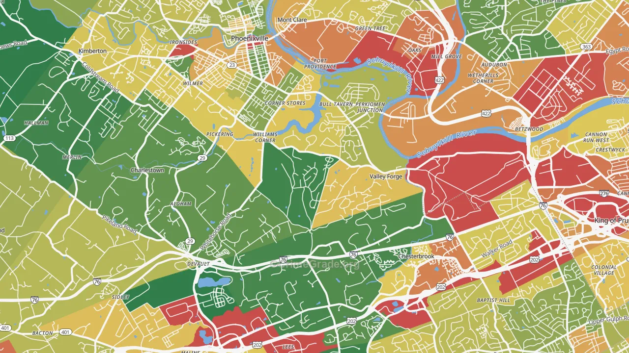 Valley Forge, PA Map of Drug-Related Crime Rates