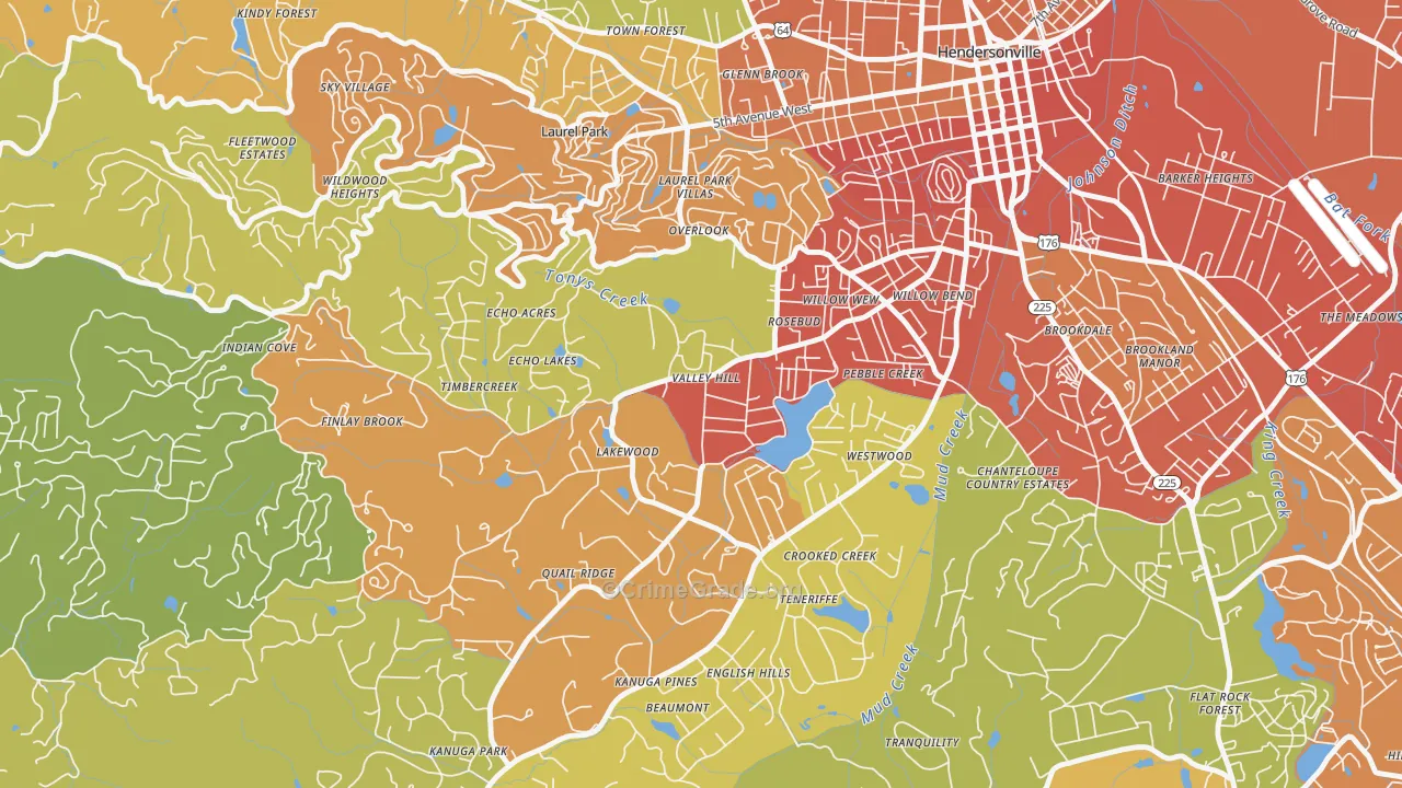 Valley Hill, NC Map of Drug-Related Crime Rates
