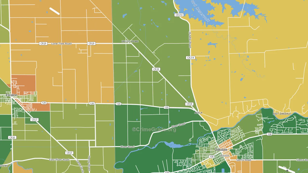 Valley Home, CA Map of Drug-Related Crime Rates