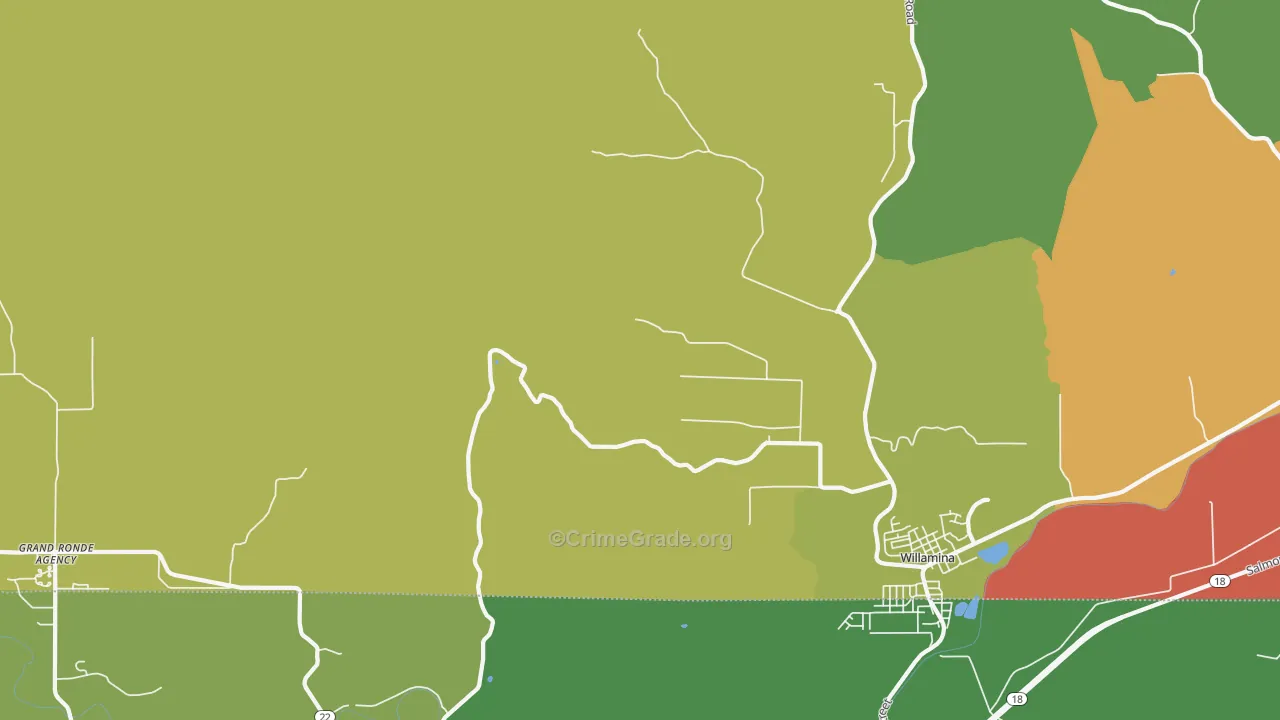 Valley Junction, OR Map of Drug-Related Crime Rates