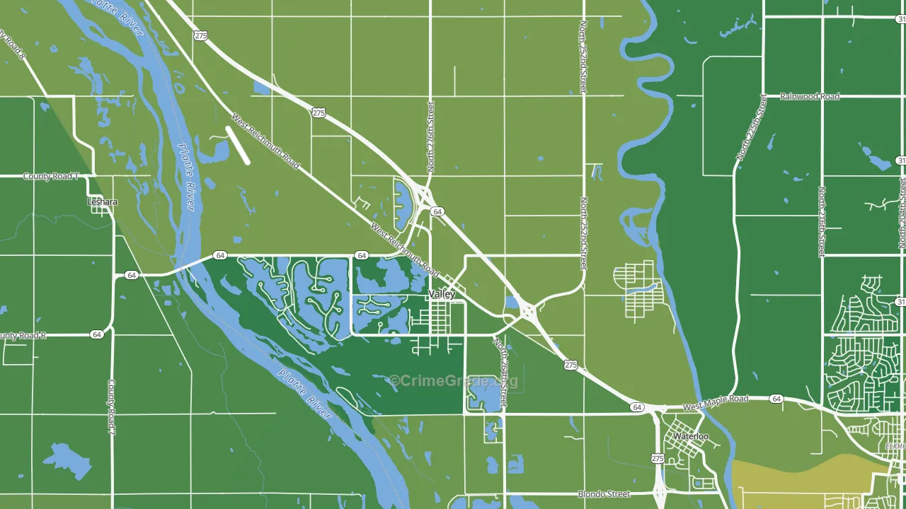 Valley, NE Map of Drug-Related Crime Rates
