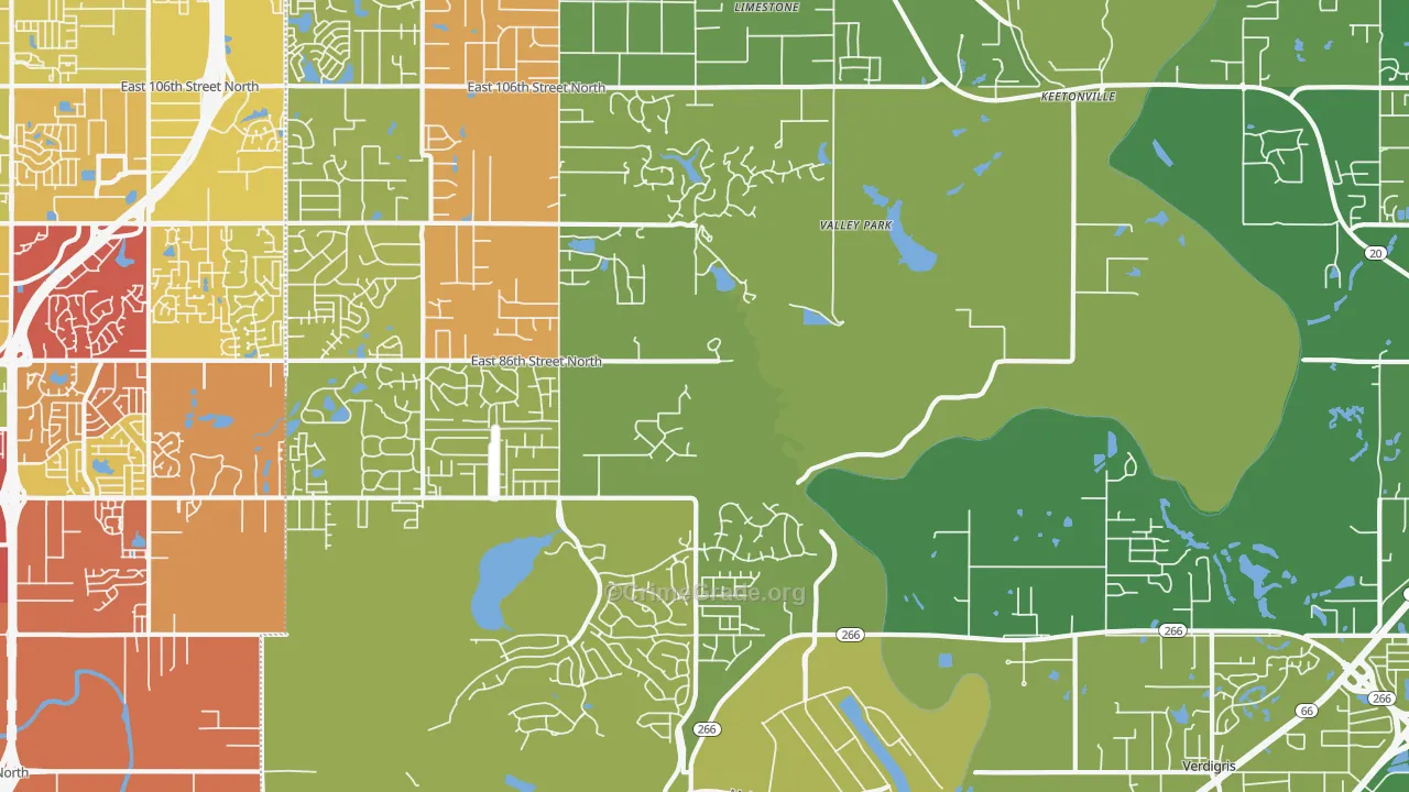 Valley Park, OK Map of Drug-Related Crime Rates