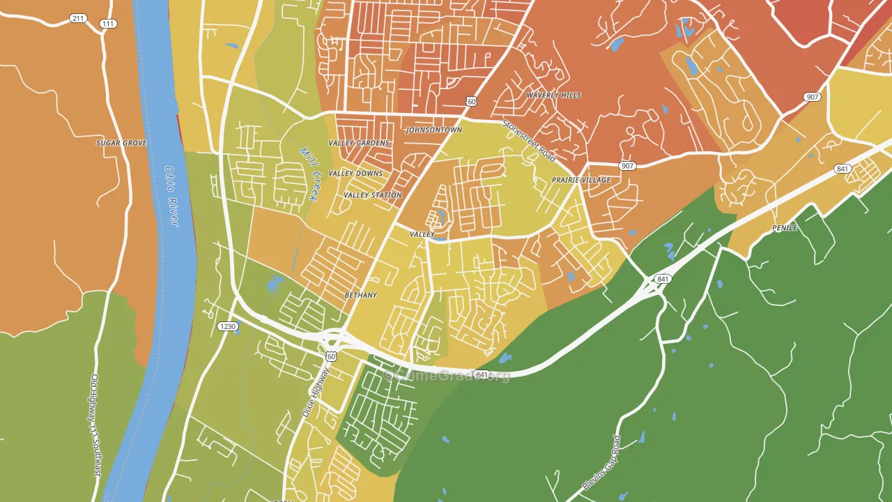 Valley Station, Louisville, KY Map of Drug-Related Crime Rates