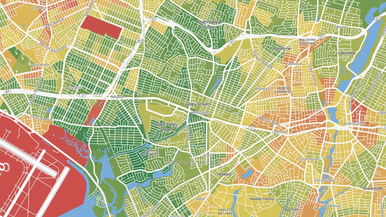 Valley Stream, NY Map of Drug-Related Crime Rates