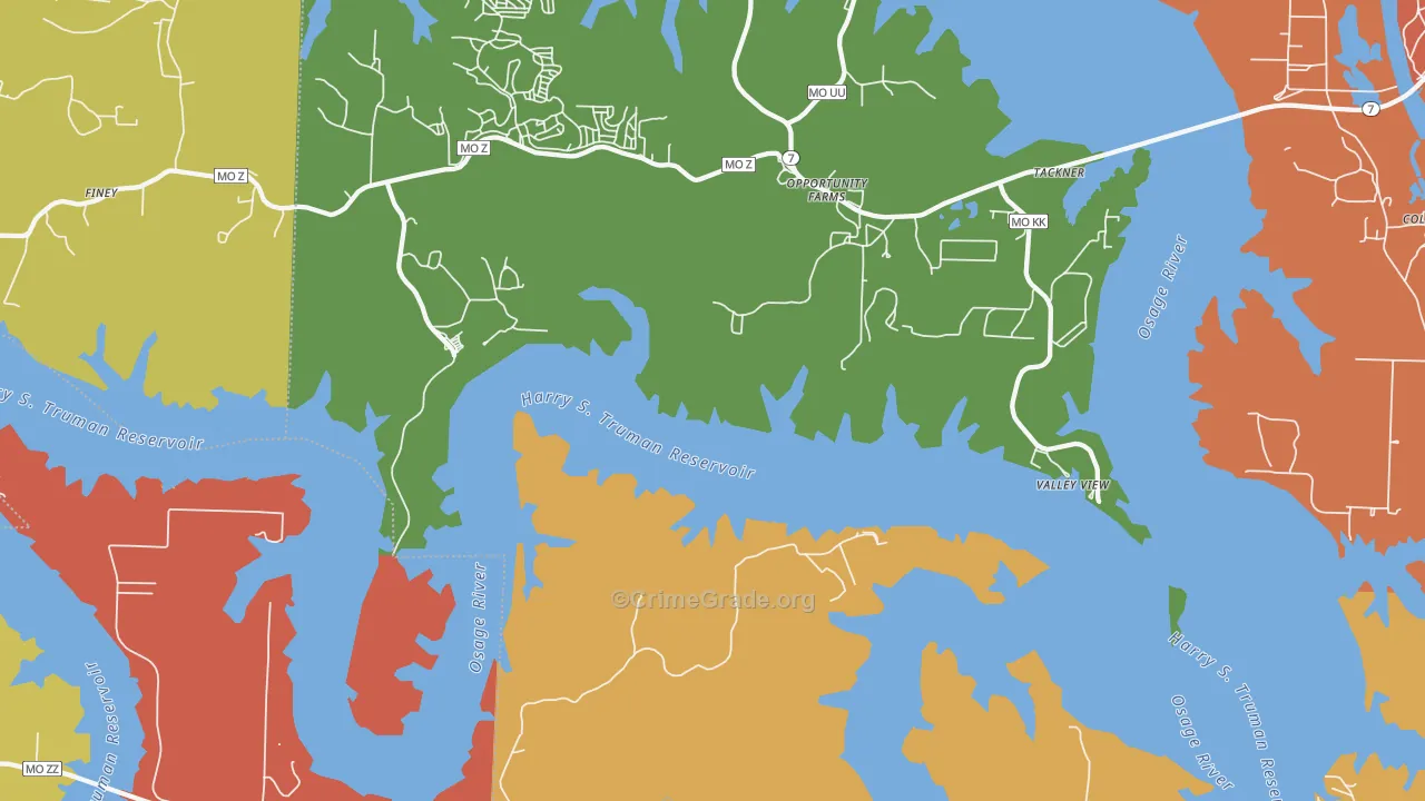 Valley View, MO Map of Drug-Related Crime Rates