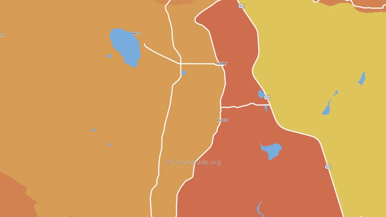 Valley, WA Map of Drug-Related Crime Rates