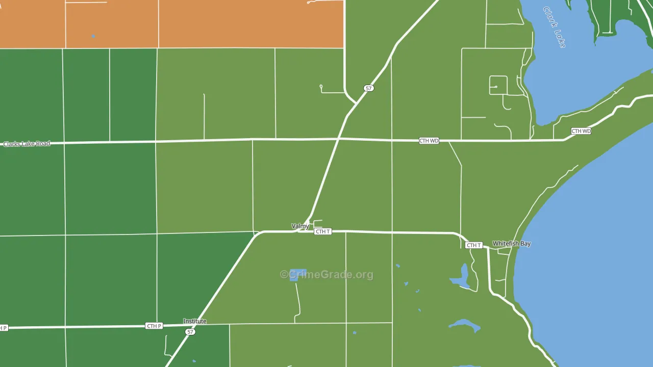 Valmy, WI Map of Drug-Related Crime Rates