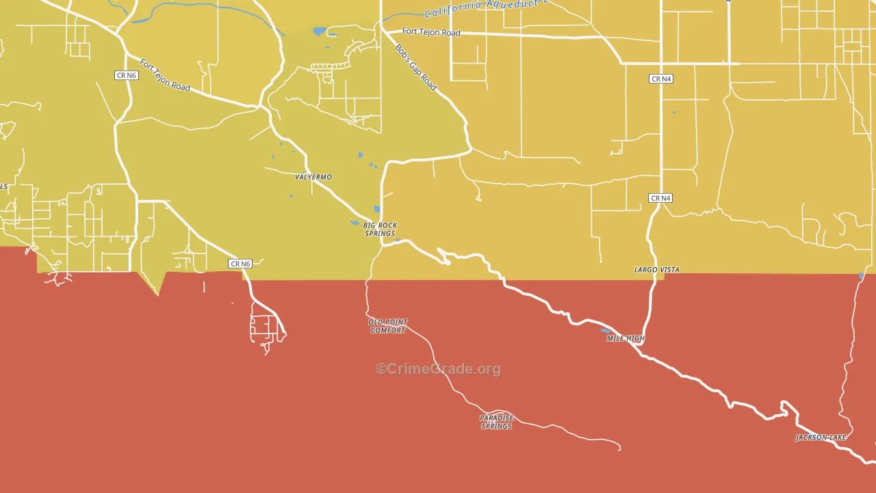 Valyermo, CA Map of Drug-Related Crime Rates