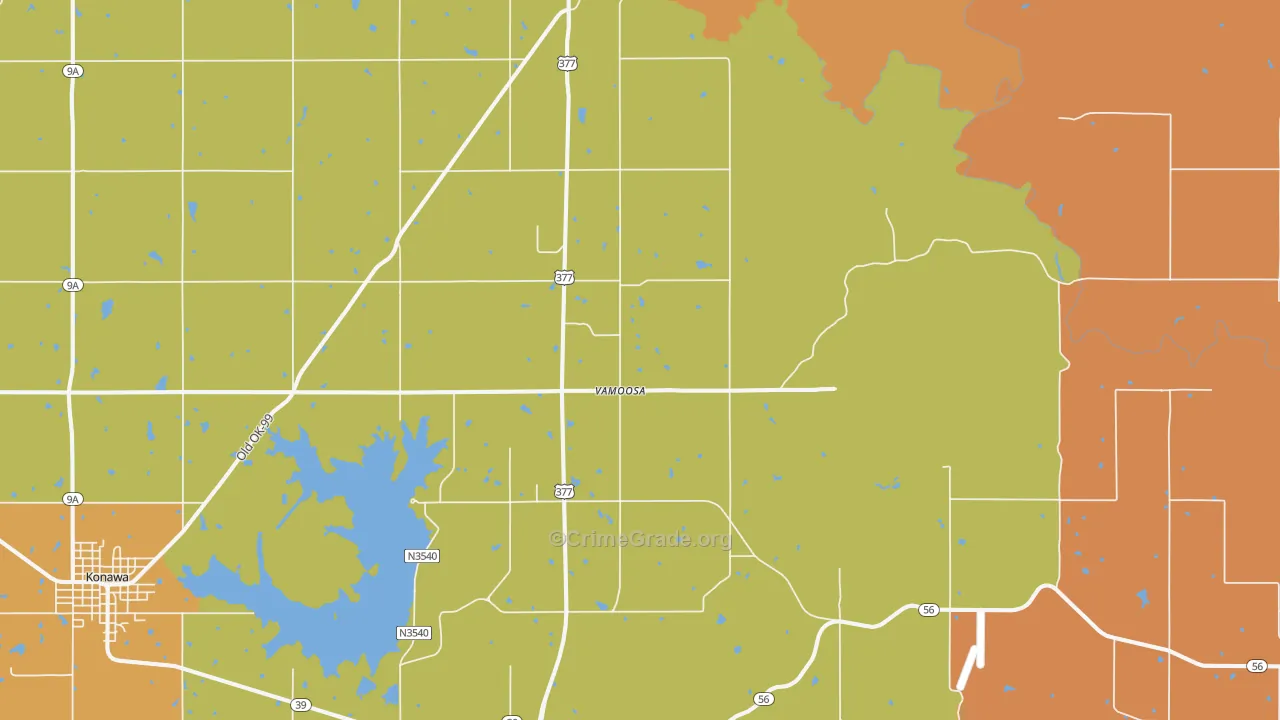 Vamoosa, OK Map of Drug-Related Crime Rates